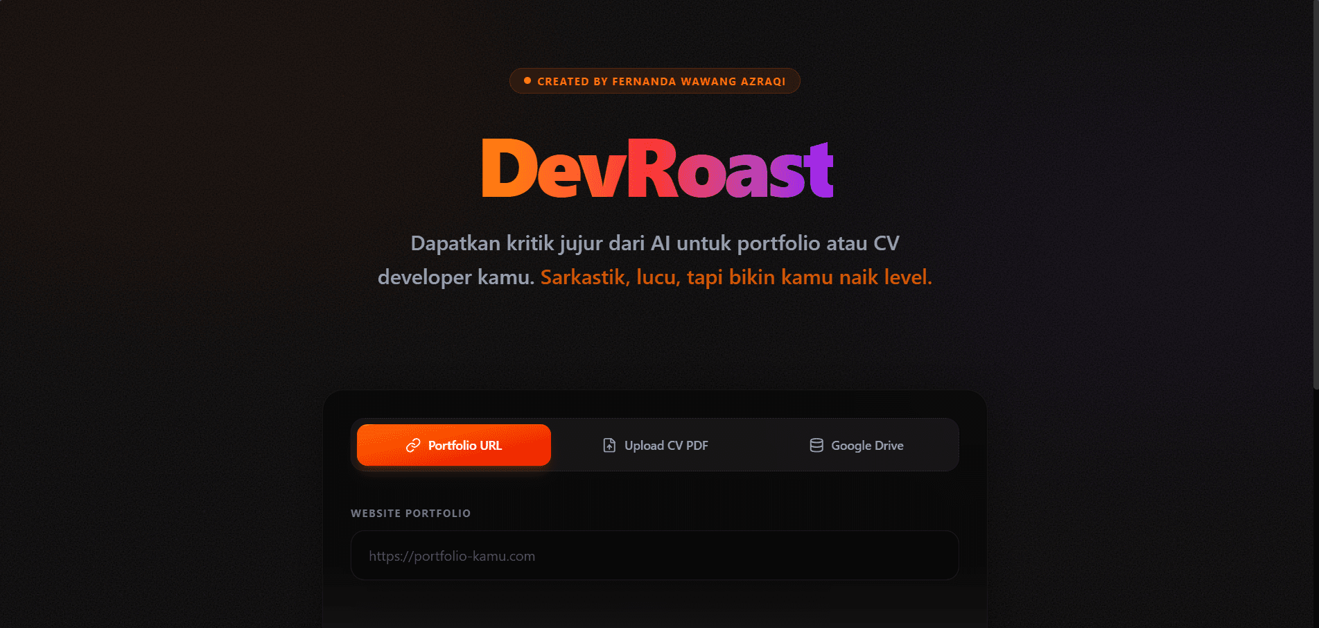 DevRoast — AI Portfolio & CV Reviewer for Developers