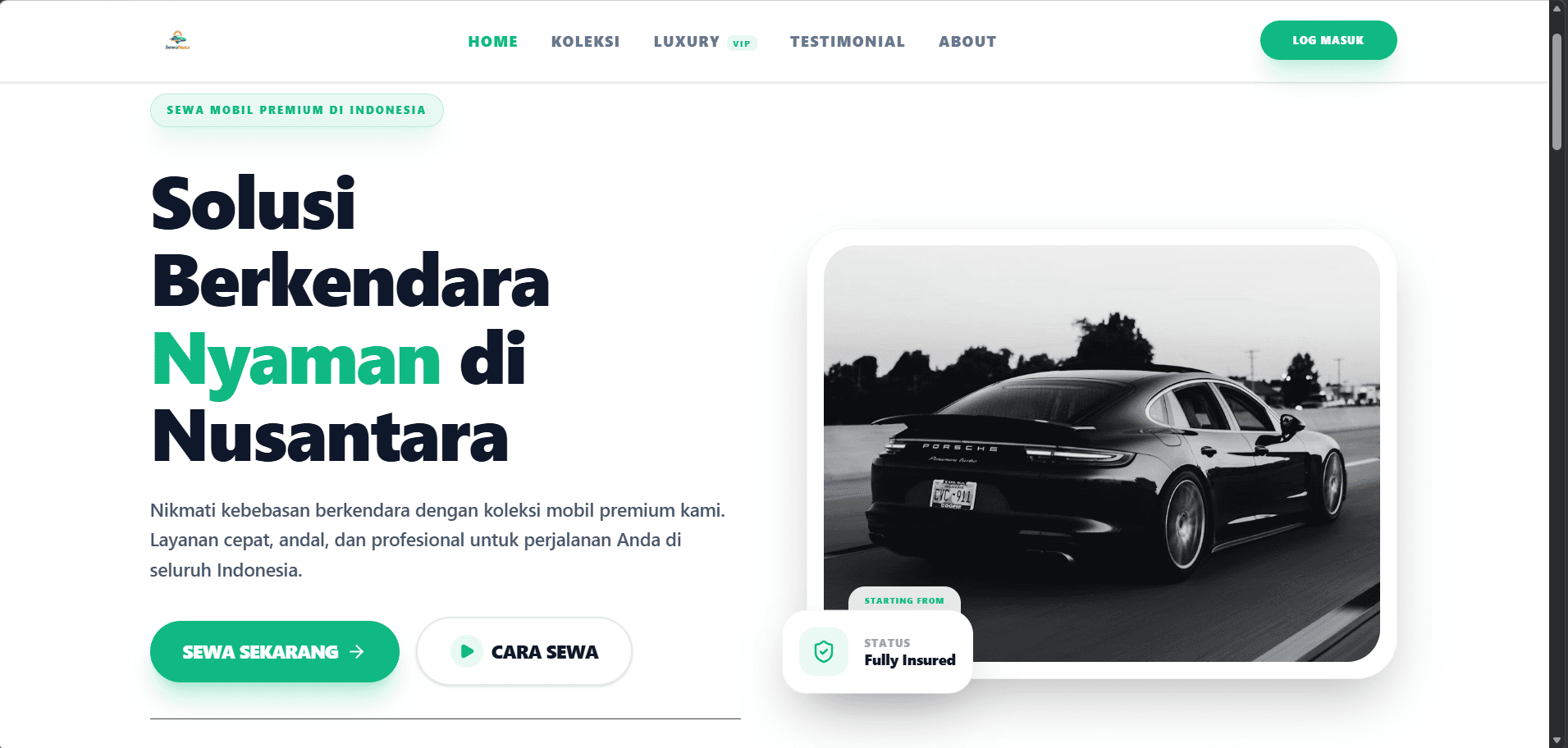 SewaNusa: Premium Car Rental Platform